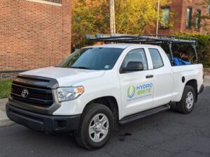 pressure washing truck with logo